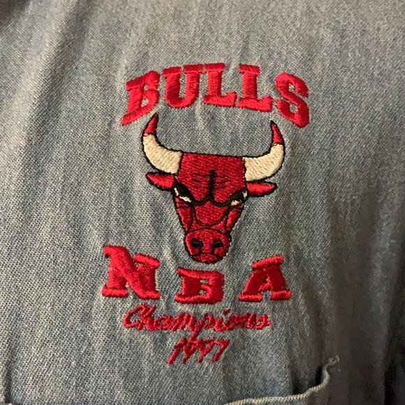 Vintage Chicago Bulls Denim Button Up - Picture 2 of 3
